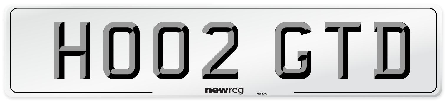 HO02 GTD Number Plate from New Reg